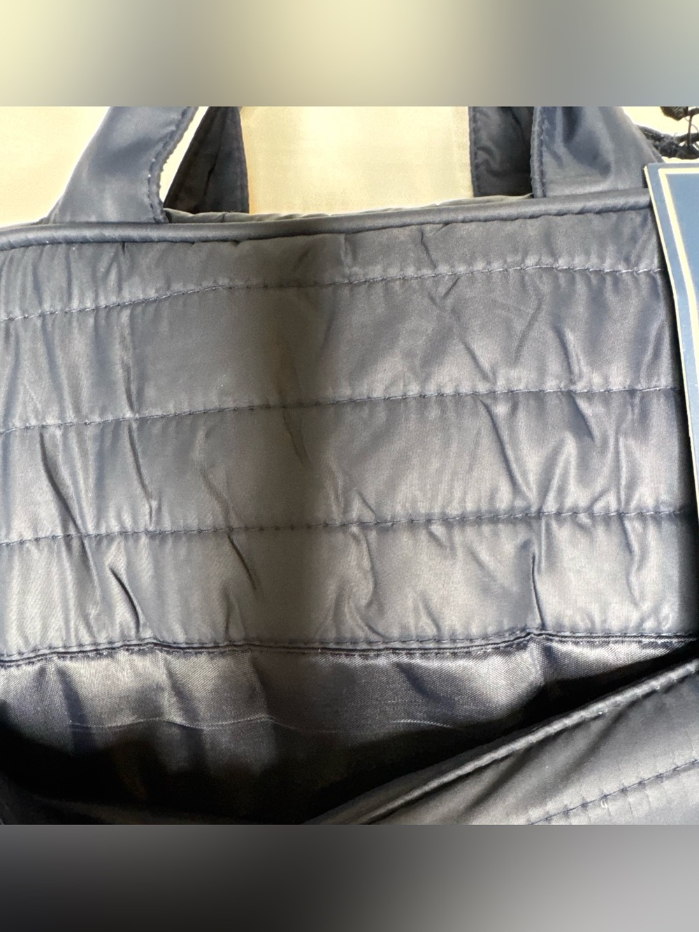 Dabney Lee Quilted puffy Navy Hanging Briefcase with Front Pocket & pouch travel - Picture 2 of 10